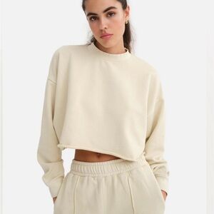 NWT - MATE The Label Organic Fleece Cropped Vintage Sweatshirt